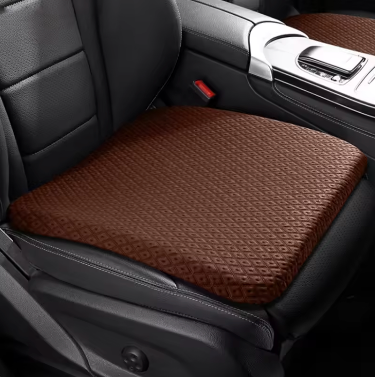 Car Seat Cushion with Memory Cotton Lumbar Support (Brown)