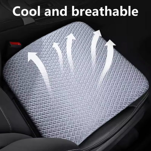 Car Seat Cushion with Memory Cotton Lumbar Support (Grey Blue)