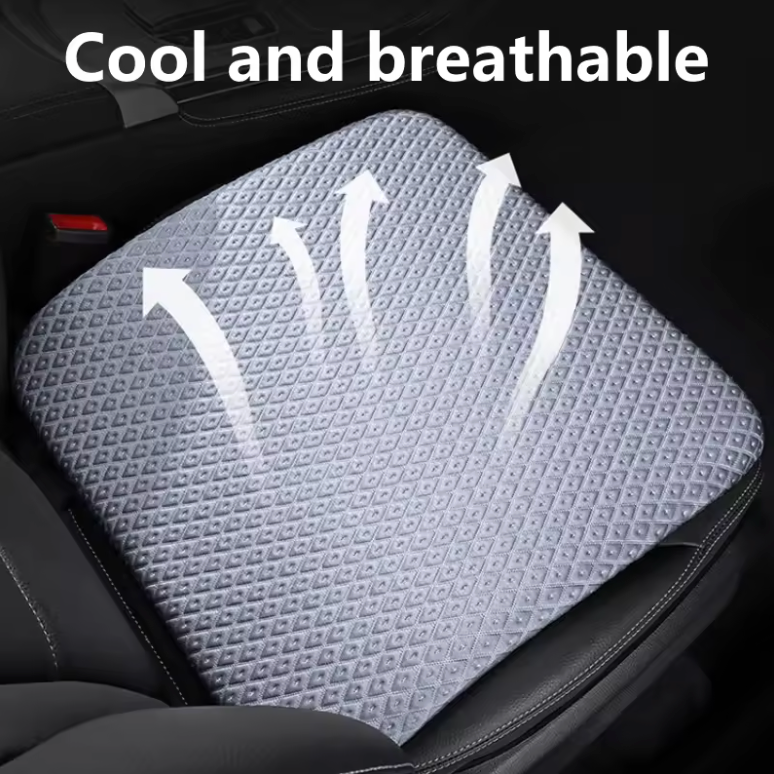 Car Seat Cushion with Memory Cotton Lumbar Support (White)