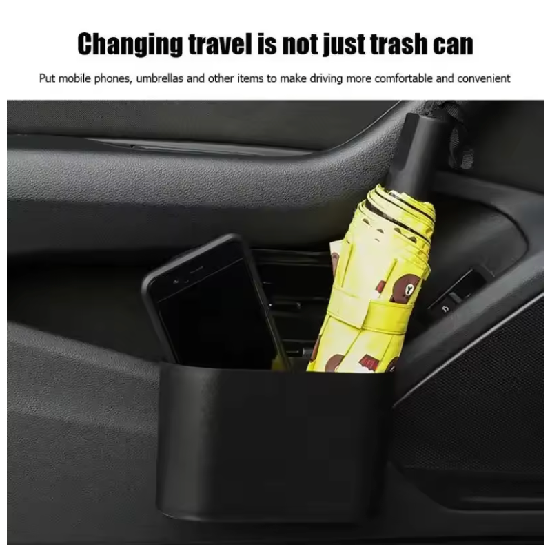 Mini Car Trash Can with Push-Open Lid