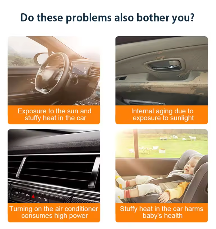 Car Side Window Sun Shade Curtain Suction Cup Sun Protection Cover Car Window Curtains Sunshade Summer UV Blocking Film (Front)