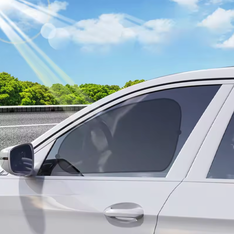 Car Side Window Sun Shade Curtain Suction Cup Sun Protection Cover Car Window Curtains Sunshade Summer UV Blocking Film (Rear)